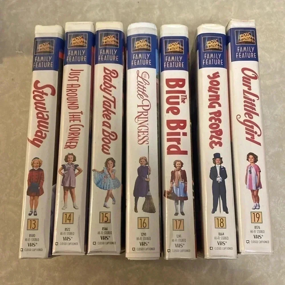 VINTAGE Shirley Temple Movies 13-19 Clamshell VHS Tape Movie‎ Colorized Version